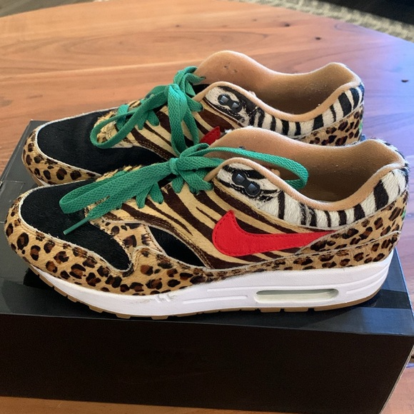 🌴 Used Rare collectible Air Max 1 Atmos animal pack 2.0 black box 2018 - Picture 2 of 16
